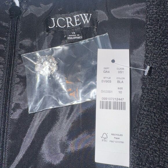 J. Crew Sophia Sleeveless Mini Dress Black Jewel Buttons Women Size 10 NEW - Picture 7 of 10
